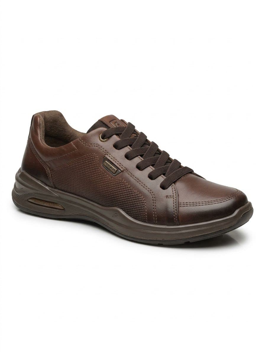 Zapatenis Amortech Cuero Marrón